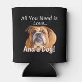 必要なのは愛とブルドッグ犬かわいいギフトアイディア 缶クーラー (裏面)