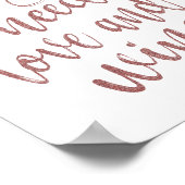 必要なのは愛とワインのバラ金ゴールドサイン ポスター (角)