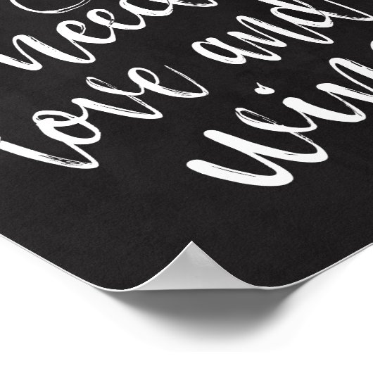 必要なのは愛とワインの8x10の黒板の看板 ポスター (角)