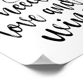 必要なのは愛とワイン8x10の結婚サイン ポスター (角)