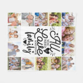 必要なのは愛と家族の写真だけだ フリースブランケット (正面(横))