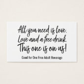 必要なのは愛と無料の飲み物、チケット (正面)