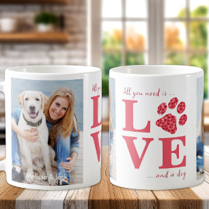 必要なのは愛と犬のペットカスタムの写真 コーヒーマグカップ