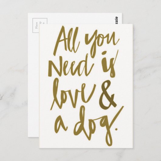 必要なのは愛と犬の自明の理おもしろい法被 ポストカード (正面/裏面)