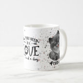 必要なのは愛と犬(ポメラニア犬)コーヒー コーヒーマグカップ (正面右)