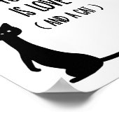 必要なのは愛と猫引用文の壁画 ポスター (角)