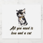 必要なのは愛と猫 スパークリングワインラベル (シングルラベル)