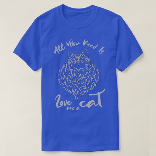 必要なのは愛と猫 Tシャツ (デザイン正面)
