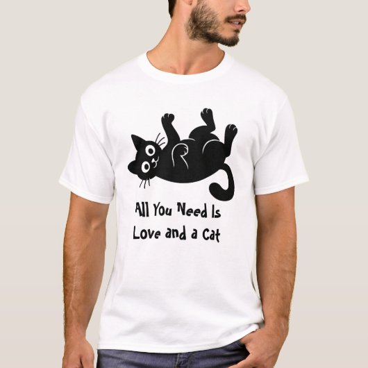 必要なのは愛と猫 Tシャツ (正面)