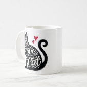 必要なのは愛と黒猫のかわいい引用文 コーヒーマグカップ (正面左)