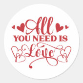 必要なのは愛のタイポグラフィ ラウンドシール (正面)