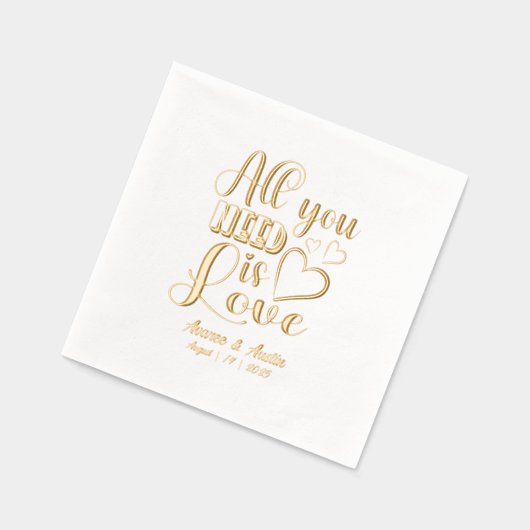 必要なのは愛のホイル結婚にナプキンを押した物だけ 箔ナプキン (左)