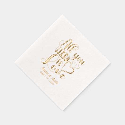 必要なのは愛のホイル結婚にナプキンを押した物だけ 箔ナプキン (右)