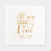 必要なのは愛のホイル結婚にナプキンを押した物だけ 箔ナプキン (正面)