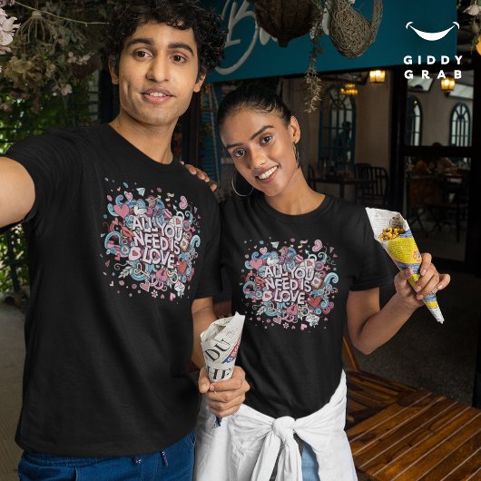 必要なのは愛のレトロヴィンテージタイポグラフィ Tシャツ