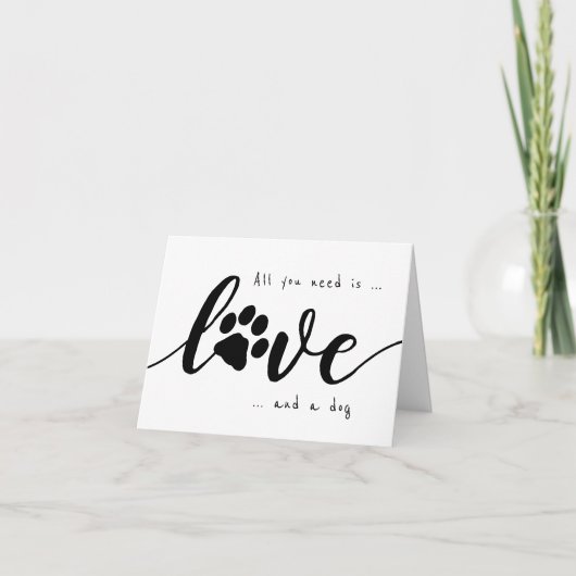 必要なのは愛の子犬のバレンタイン シーズンカード (正面)