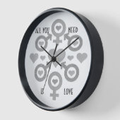 必要なのは愛アクリル壁時計 壁時計 (傾斜)
