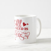 必要なのは愛タイポグラフィコーヒーマグ コーヒーマグカップ (正面右)