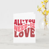 必要なのは愛レトロスタイルバレンタインデー カード (黄色い花)