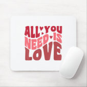必要なのは愛レトロスタイルバレンタインデー マウスパッド (マウス)
