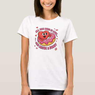 必要なのは愛…そしてドーナツの漫画 Tシャツ