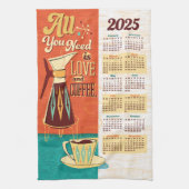 必要なのは愛+コーヒーカレンダータオル キッチンタオル (縦)