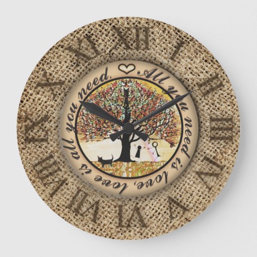 必要なのは愛 ラージ壁時計 (正面)