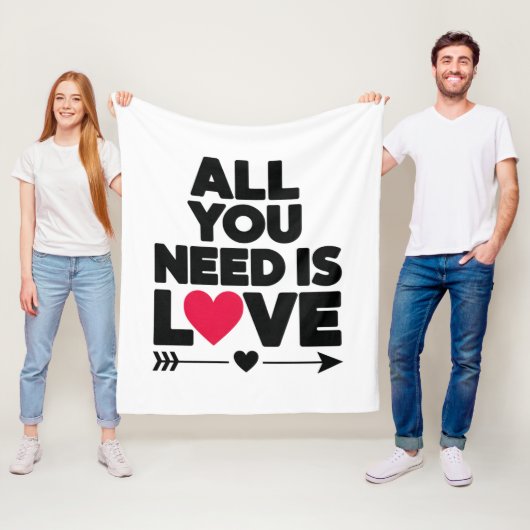 必要なのは愛 – 暖かいハートのための居心地の良い毛布 フリースブランケット (インサイチュ)