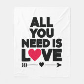 必要なのは愛 – 暖かいハートのための居心地の良い毛布 フリースブランケット (正面)