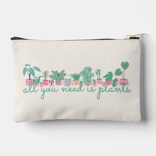 必要なのは植物のピンクと緑 アクセサリーポーチ (裏面)