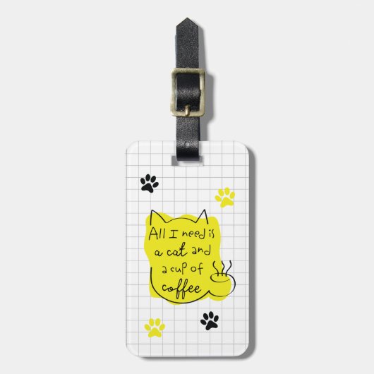 必要なのは猫とコーヒーだけ ラゲッジタグ (正面縦)