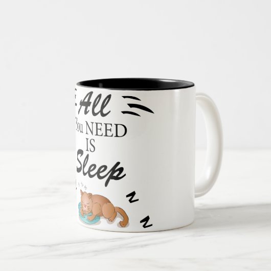 必要なのは睡眠おもしろい引用文マグ ツートーンマグカップ (正面右)