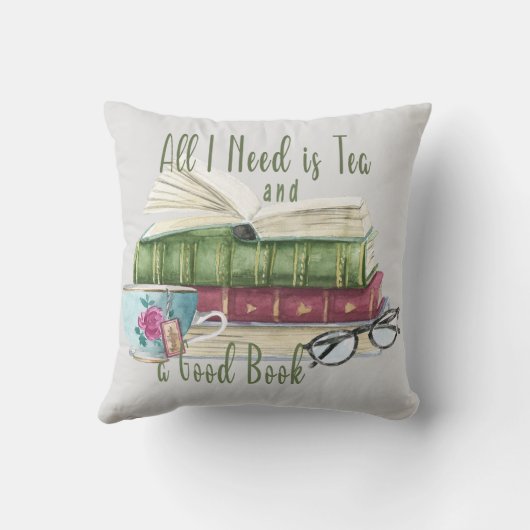 必要なのは良い本と紅茶の枕 クッション (裏面)