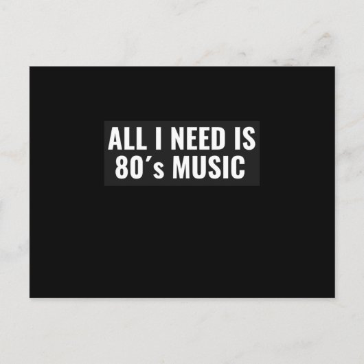 必要なのは80年代の音楽だけだ ポストカード (正面)