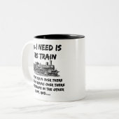 必要なのは、この蒸気機関車とあの蒸気機関車だけだ ツートーンマグカップ (正面左)