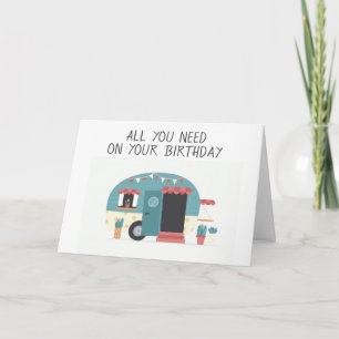 必要なのは、誕生日カードのLOVE/A CAMPER/MEだけ カード