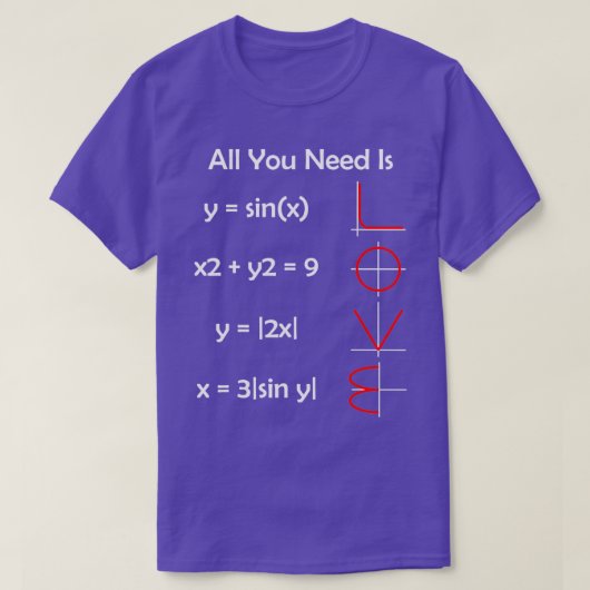必要なのはLOVE おもしろい Math Tシャツ (デザイン正面)