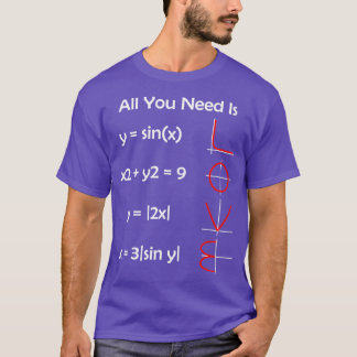 必要なのはLOVE おもしろい Math Tシャツ
