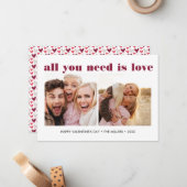 必要なのはLOVE 2フォトバレンタインデーハート ノートカード (正面/裏面インサイチュ)