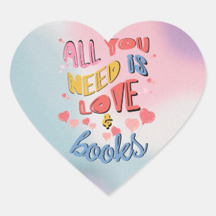 必要なのはLove & Books Valentineのステッカー ハートシール