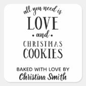 必要なのはLOVE & Christmas Cookie名 スクエアシール (正面)