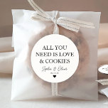 必要なのはLOVE COOKIEハート結婚式の引き出物 ラウンドシール<br><div class="desc">Aクラシック Black Thank You's Sticker結婚 feat "All you need is Love and Cookie"をクラシックのフォントに貼り付けモダンてエレガント。名前パーソナライズされたとデートで簡単に結婚出来る。</div>