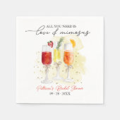 必要なのはLove & Mimosasブライダルシャワー スタンダードカクテルナプキン (正面)