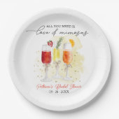必要なのはLove & Mimosasブライダルシャワー ペーパープレート (正面)