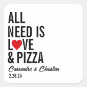 必要なのはLove & Pizza Napkins | おもしろいピザ スクエアシール (正面)