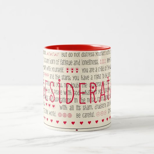 必要なものの感動的な詩 ツートーンマグカップ (中央)