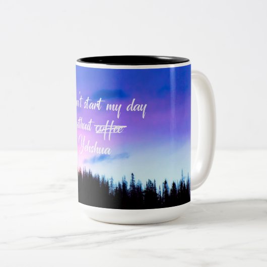 必要なコーヒーおもしろいことわざ ツートーンマグカップ (正面右)