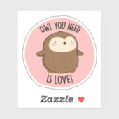 必要なフクロウは愛おもしろい茶色のフクロウパン シール (シート)