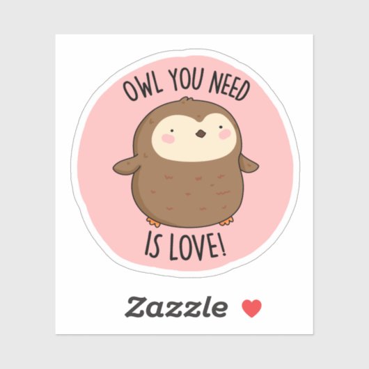 必要なフクロウは愛おもしろい茶色のフクロウパン シール (シート)