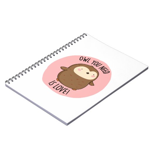 必要なフクロウは愛おもしろい茶色のフクロウパン ノートブック (左側)
